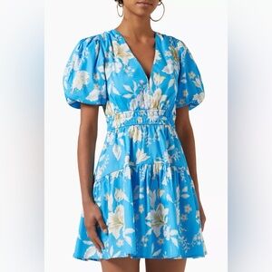 NWT MinkPink  Zinnia Mini Dress Blue Multi Size X-Small